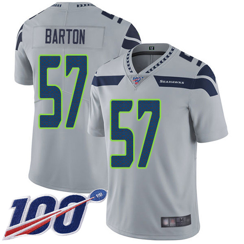 Seattle Seahawks Limited Grey Men Cody Barton Alternate Jersey NFL Football #57 100th Season Vapor Untouchable